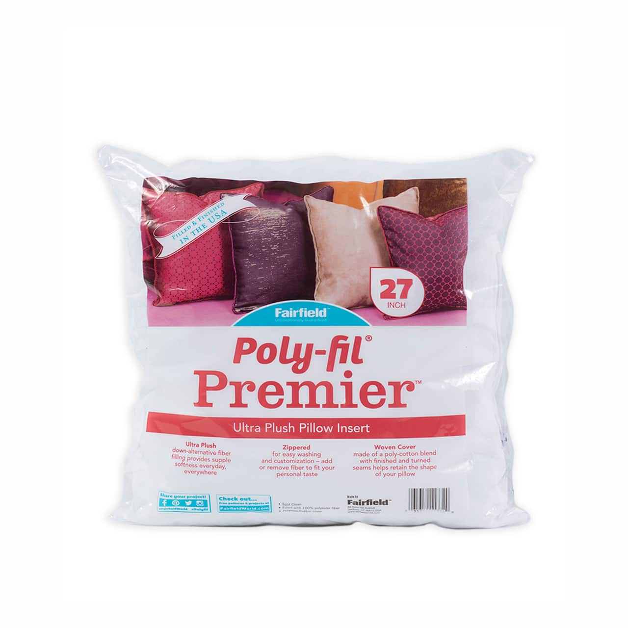 Poly-fil&#xAE; Premier&#x2122; Euro Sham Pillow Insert, 27&#x22; x 27&#x22;
